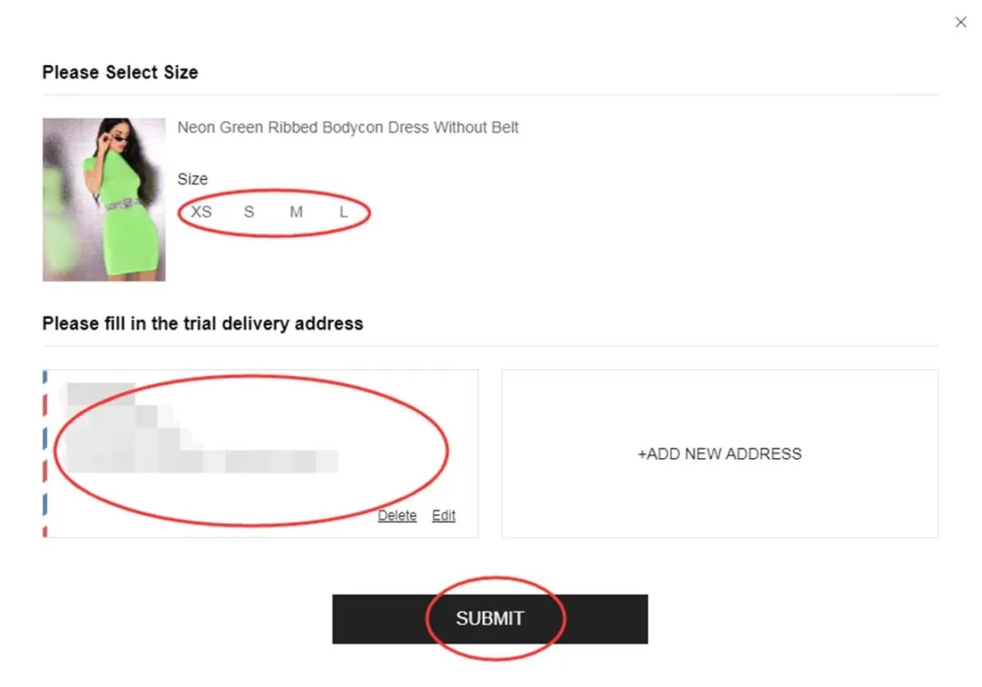 Free Trial size and shipping information