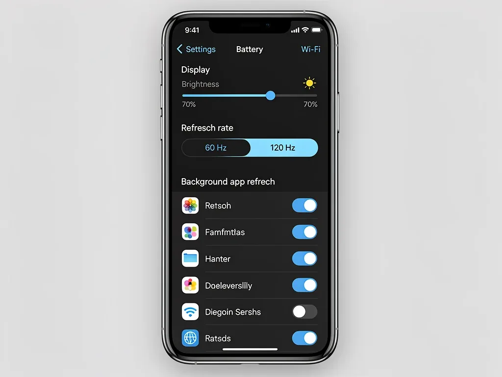 Smartphone settings screen showing battery optimization options