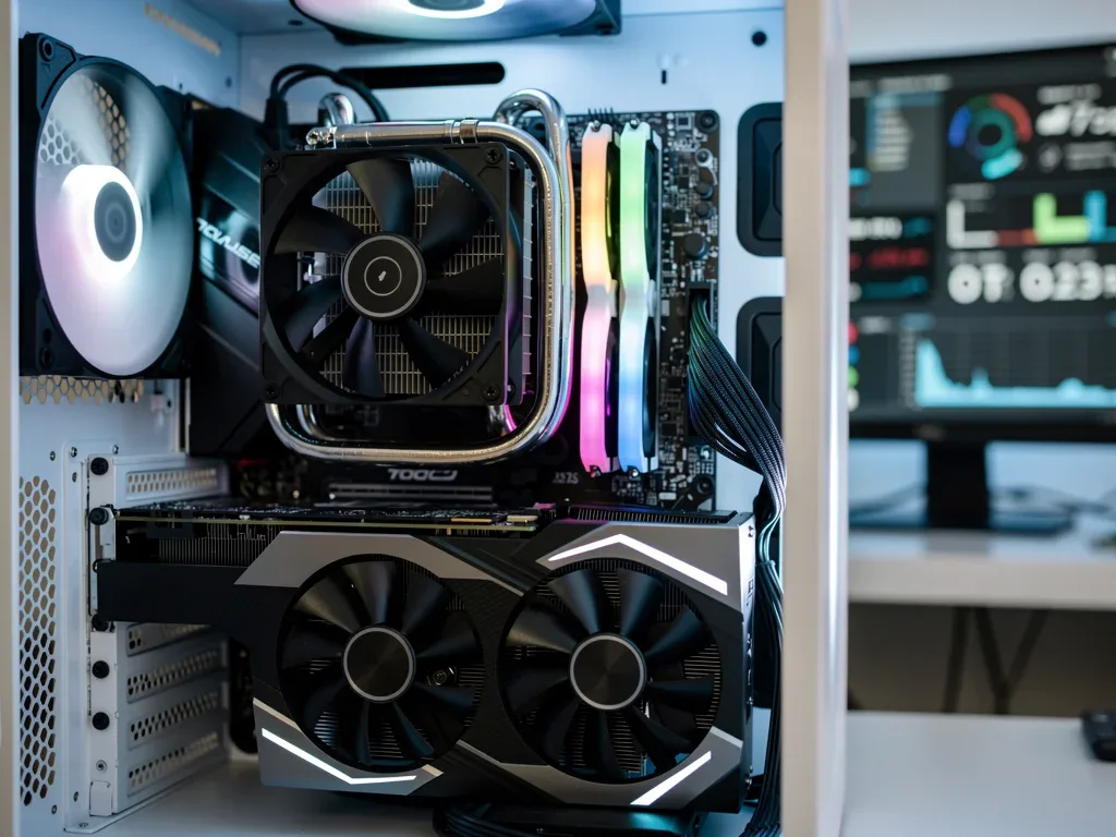 Internal components of a gaming PC during hardware diagnostic