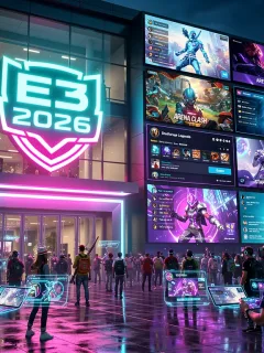 E3 2026 hybrid event banner with digital and physical elements