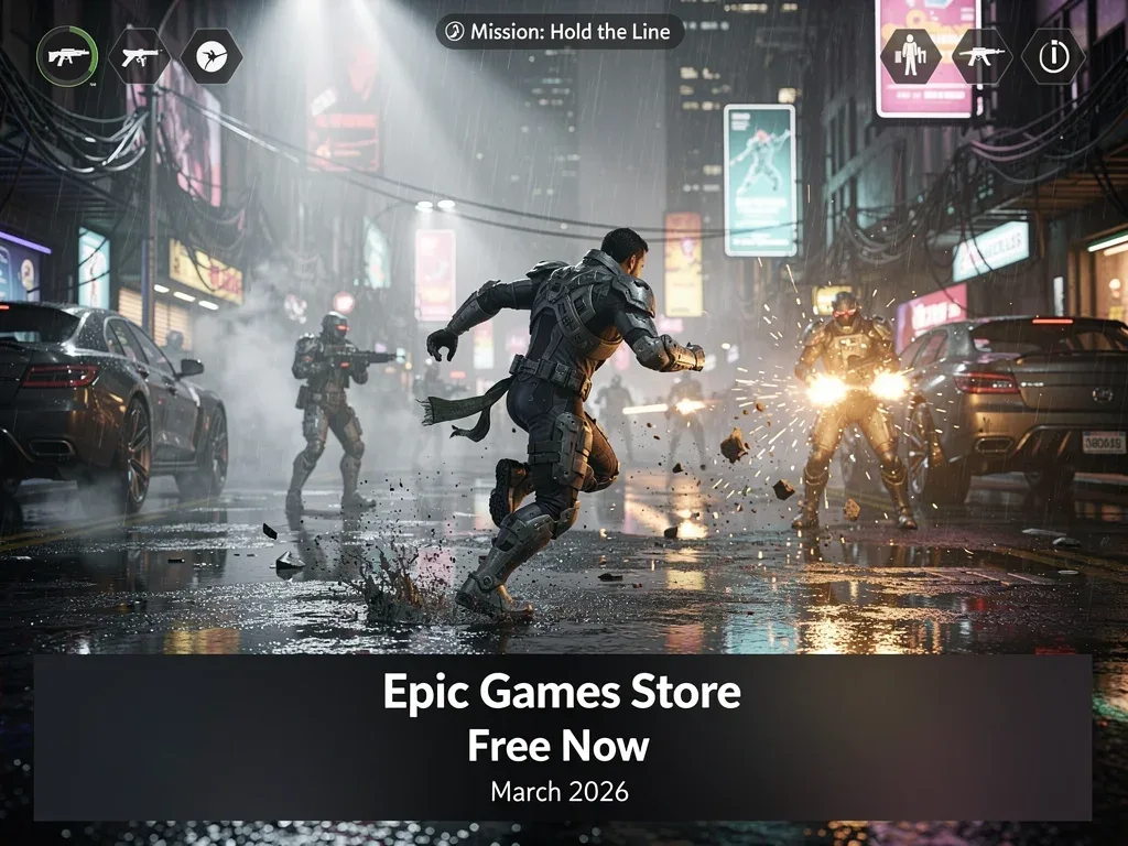Screenshot of a high-action AAA game, showcasing detailed graphics and character design.