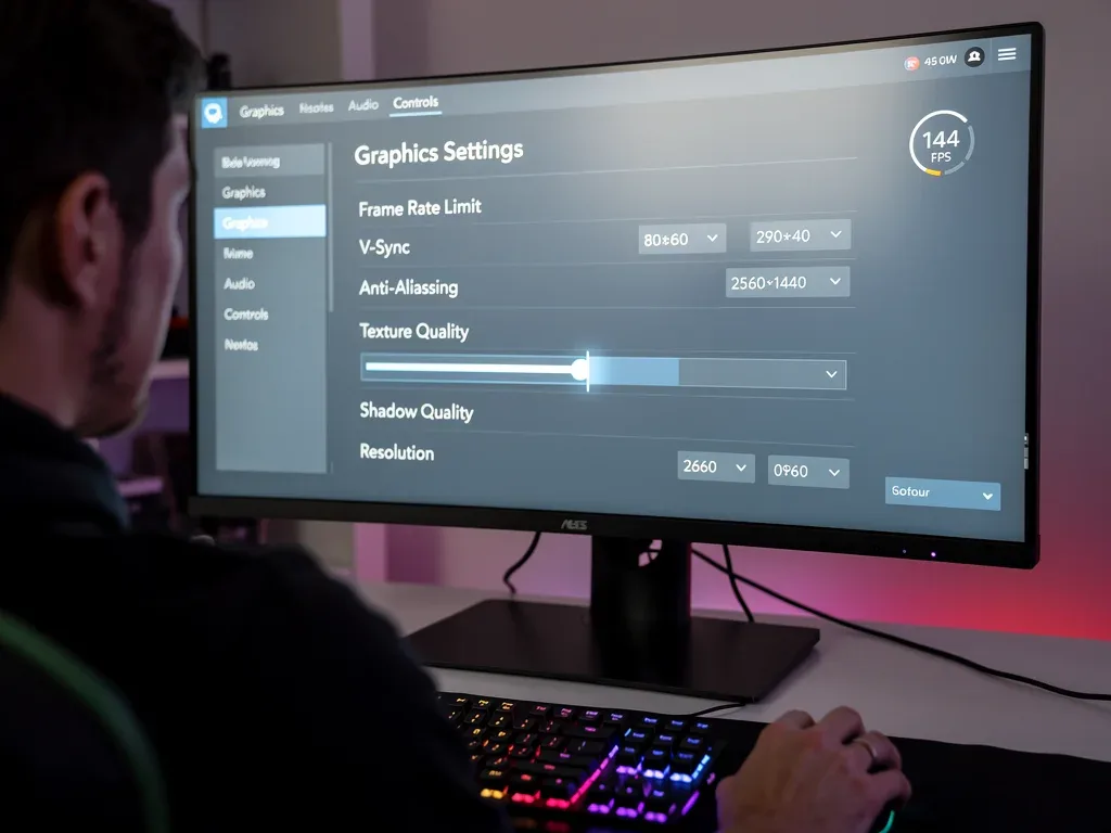 Adjusting in-game graphics settings for 144Hz gaming performance