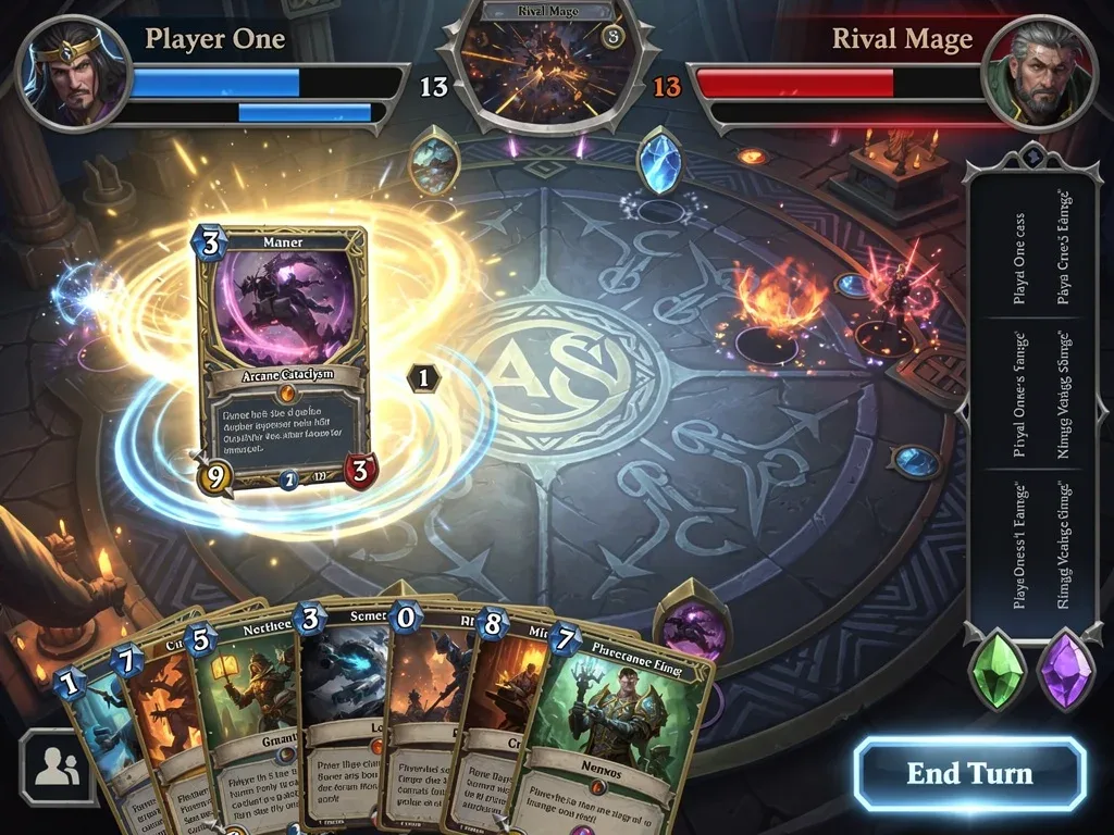 Arcane Duels gameplay screenshot with strategic card play