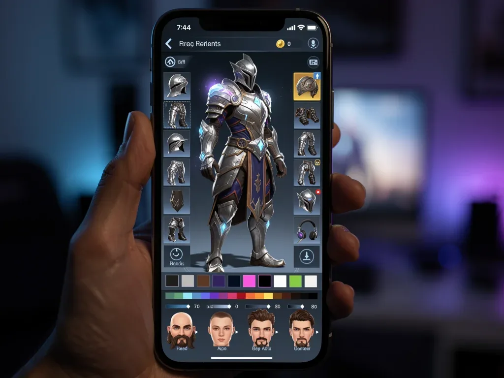 Detailed character customization screen in an upcoming mobile MMORPG.