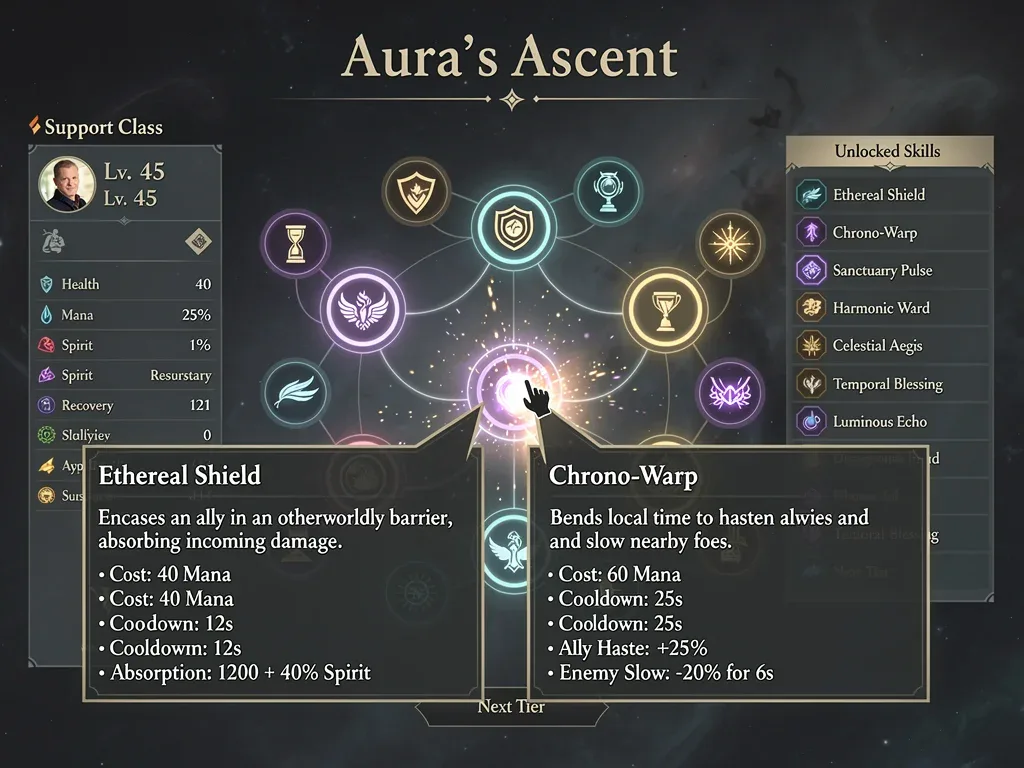 Aura's Ascent 2026 support skill tree overview