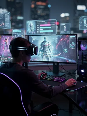 Futuristic gamer with VR headset experiencing exclusive beta access in 2026