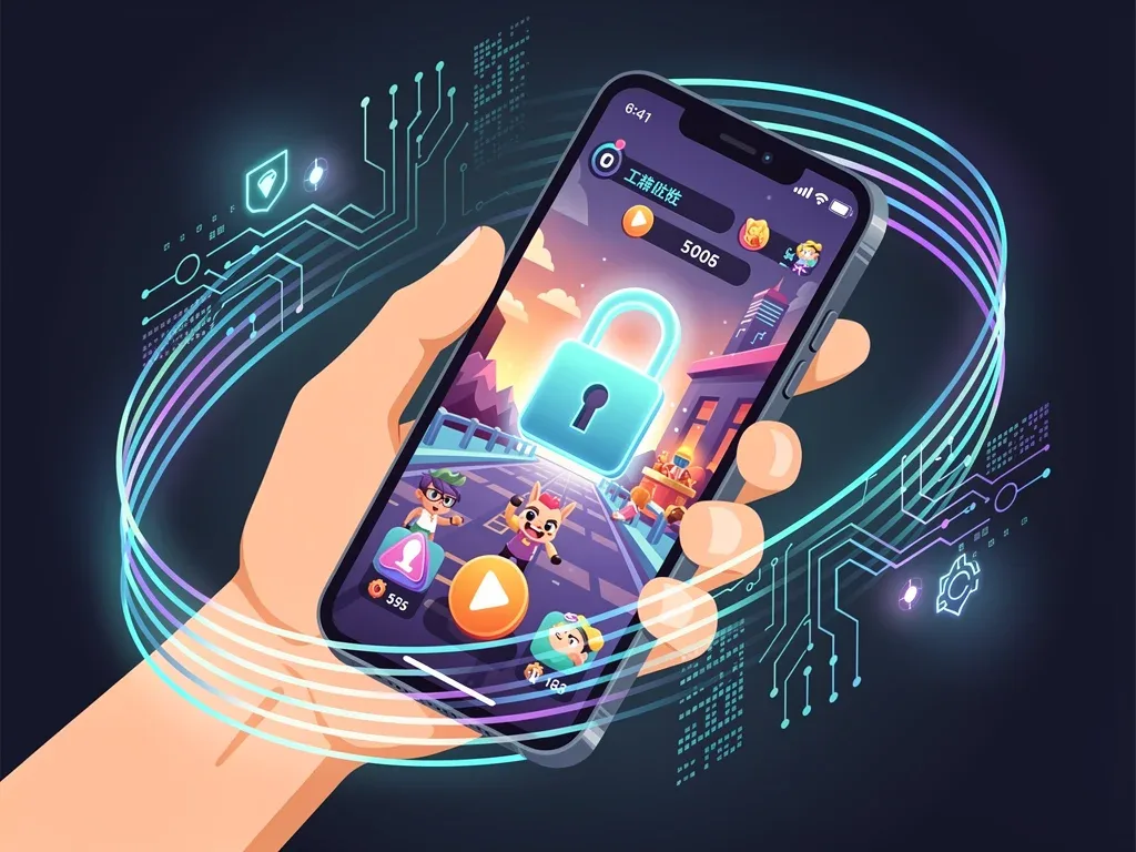 Mobile gamer activating two-factor authentication on smartphone for account security