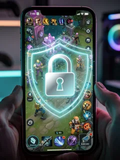 Secure mobile gaming account with strong password and two-factor authentication