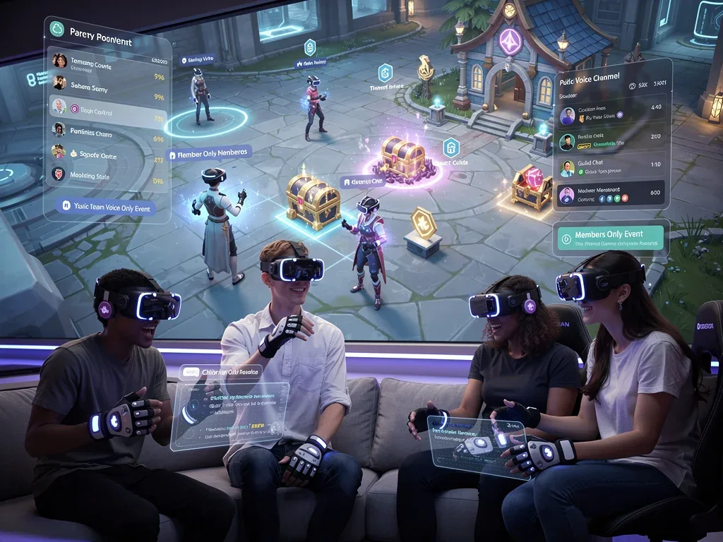 Gamers collaborating in VR, enjoying exclusive community features of a 2026 membership