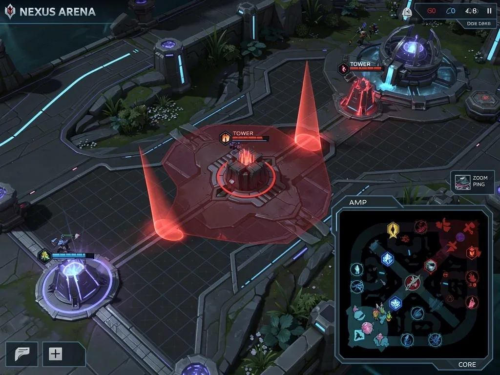 Customized Nexus Arena minimap for enhanced situational awareness