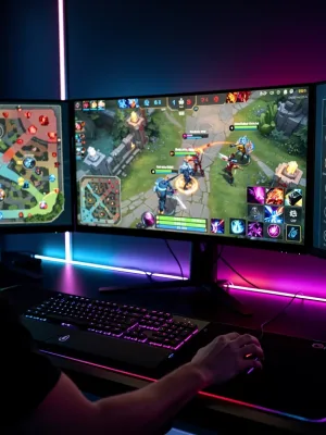 Player with optimized Nexus Arena UI on a modern gaming setup