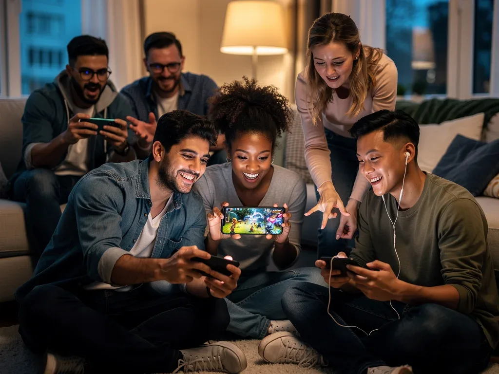 Friends enjoying social mobile cloud gaming together on various devices